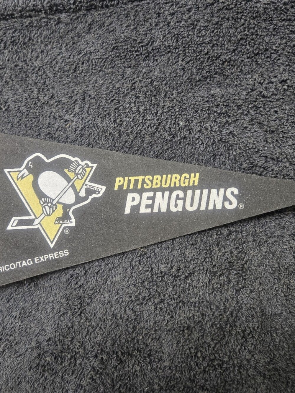 NHL Pittsburgh Penguins Triangular Pennant in Black and Gold